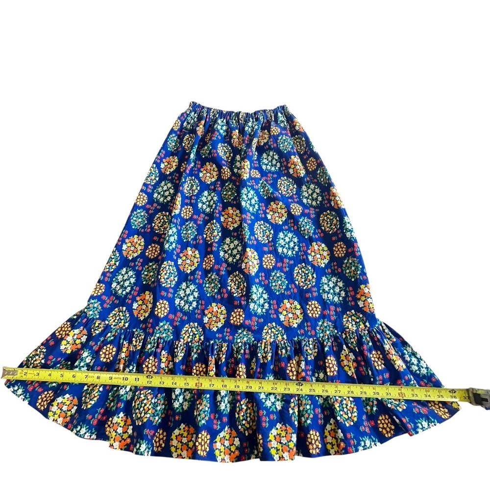Vintage Rhoda Lee Floral Skirt 60s 70s Midi Hippie Maximalist Boho Fun Fits S/M - Picture 4 of 8